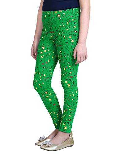 Image of Naughty Ninos Girls Green Printed Ankle-Length Legging for 2 to 12 Years