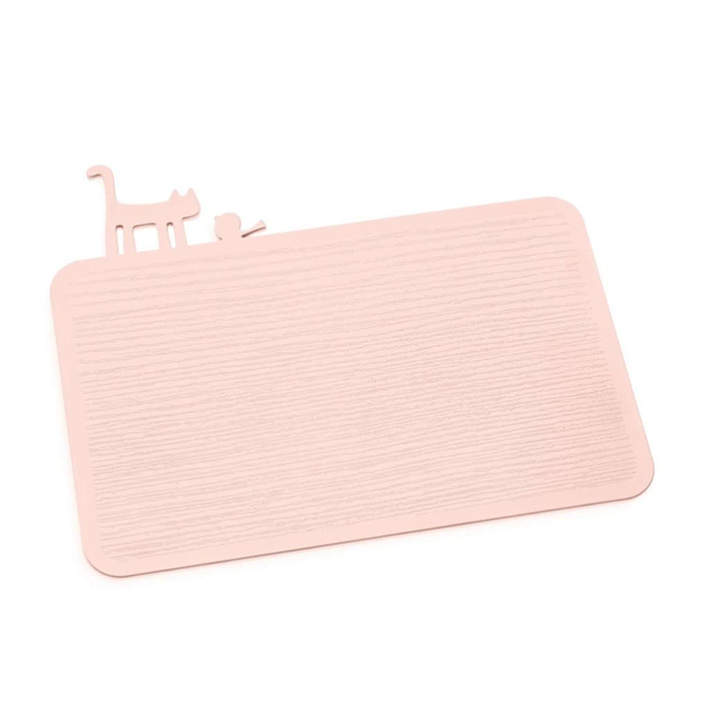 Tabla De Cortar Ligera Y Compacta, Tabla De Cortar De Doble Cara para Cocina, Tabla De Cortar De Plástico para Carne Y Verduras.,Cat Model Pink