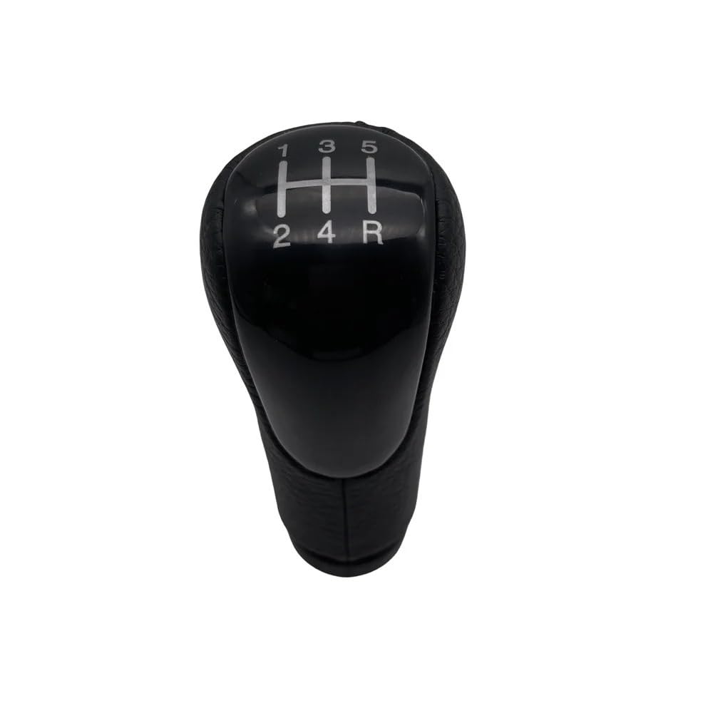 Ymengoz 5 Speed Black Automotive Parts Gear Shift Knob Leather Shifter Gaiter Boot Cover Case For Ford For Fiesta For Fusion For Transit For Connect 2002-On(5 Speed Black)
