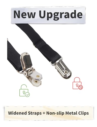 ohmydear Women Lace High Waisted Garter Belt Black Suspenders with Durable Stainless Steel Non-Slip Clips Plus Size 6 Widened Straps Lingerie Set - Image 6