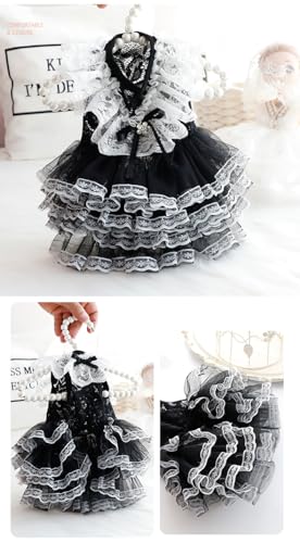 Vestido de boda para perro pequeño AZA M Negro miniatura 6