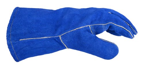 Forney Industries 53422 Large, Blue, Men's, Heavy Duty Welding Gloves, Blue/Gold #TOP5