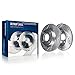 Detroit Axle - Front Brake Kit for 08-11 Ford Focus Drilled & Slotted Disc Brake Rotors 2008 2009 2010 2011 Replacement Ceramic Brakes Pads : 10.83