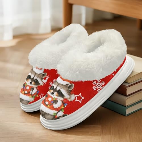 Slippers for Women Fall Winter Breathable Comfort Non Slip Cotton Shoes Elastic Warm Fluffy Slides for Travel US Size 5-14 White Sole2