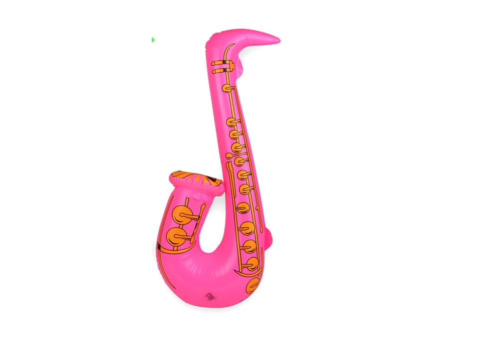 Inflatable Saxophone 55cm –Blow Up Party Instrument Costume Prop for Events, Celebrations & Fancy Dress (PINK)