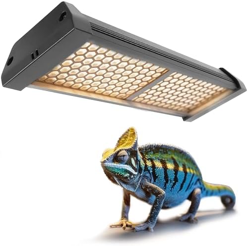 Dimmable LED Reptile UVB Lamp, 8000 Hours UVB Duration for Much Longer Lifespan, Adjustable 4/8/12-Hour Cycles, Suitable for Gecko, Chameleon, and Bearded Dragon, 8W, M Size