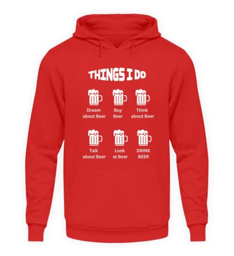 Sweat à capuche unisexe Bier Liebe rouge feu taille S pour groupe