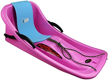 Guoyajf Winter Snow Sled,86cm Durable Downhill Sprinter Toboggan Snow Sled for Kids Boys Girls Adults with Brakes & Pulling Rope & Self-Heating Pad,Purple