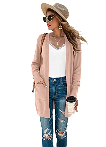 Image of TASAMO Cardigan Sweaters for Women Long Sleeve Open Front Casual Knit Fall Coat Oversized Soft Outwear with Pockets