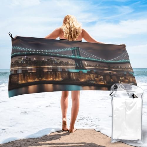 Toalla de playa suave con estampado del puente de Manhattan para el spa 2