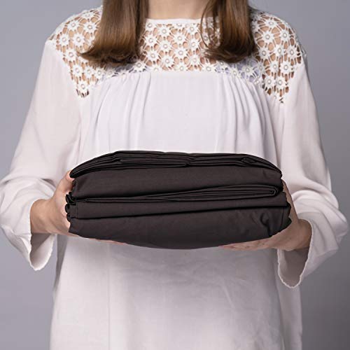 Mayfield Fitted Sheet Only - 300 Thread Count 100% Cotton Fitted Sheet With Elastic All Around 3/4 Full Mattress - Three Quarters Bed Sheet 48X75X14 Antique Bed - Onyx - Made In Usa Hotel Fitted Sheet #TOP1