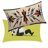 Outdoor Kissen Kissenbezug 30x50 cm Tier 2er Set Sofakissen Kissenbezüge Blumen Wasserfestem Leinen Versteckter Reißverschluss gelten für Büro Wohnzimmer Schlafzimmer Sofa Wohndeko Geschenke BY2 2-F