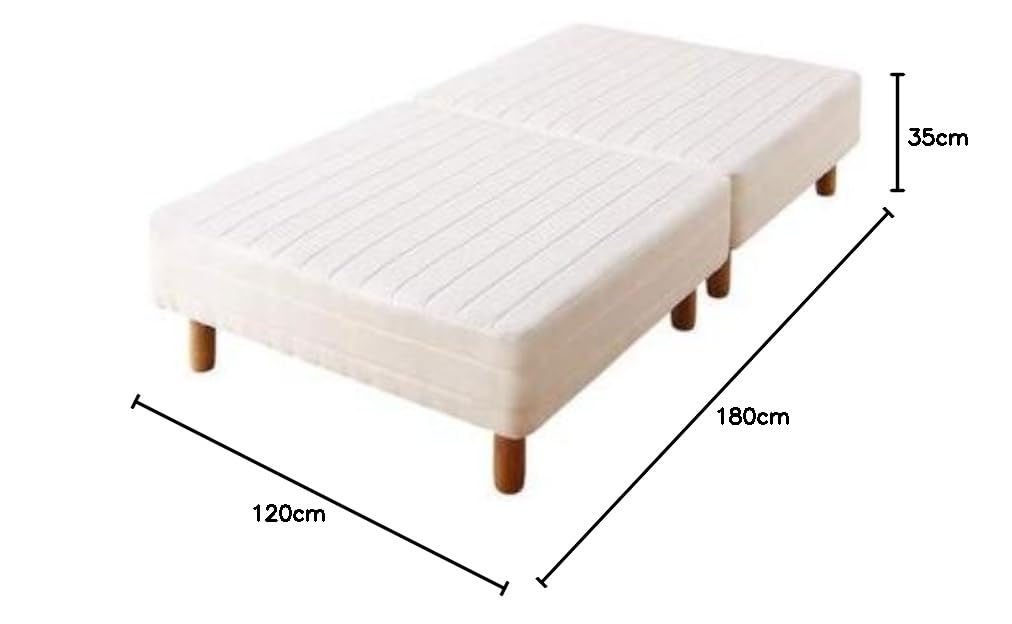 ショート丈分割式脚付き マットレスベッド ポケットお買い得ベッドパッド・シーツセット付き セミシングル ショート丈脚22cm 組立設置付 ショート丈分割式脚付き マットレスベッド ポケットお買い得ベッド