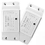 2Pzs Interruptor de Luz Inalámbrico Inteligente WiFi 10A, Módulo para Automatización del Hogar Inteligente 2.4 GHz, No...