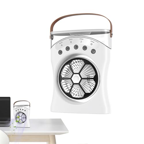 Genérico Ventilador De Escritorio Con Nebulizador - Ventilador De Mesa Recargable Con Rociador De Agua,De Enfriamiento 3 Velocidades Y Rotación 180 Grados Para Camping, Playa, Dormitorio, Sala De