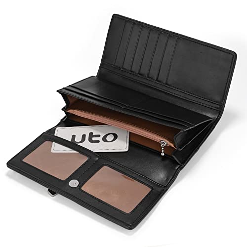 UTO RFID Wallet for Women Large Capacity PU Leather Card Holder Phone Case Zipper Pocket Purse Clutch4