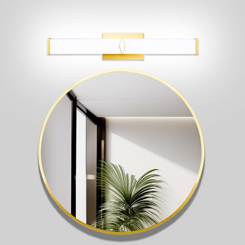 Image of 24 Inch Bathroom Vanity Light 2500LM, 5700K Daylight White Modern Bathroom Light Dimmable, AC 120V 25W Gold LED Vanity Lighting Fixtures Wall Sconce ETL Certified, 1Pack