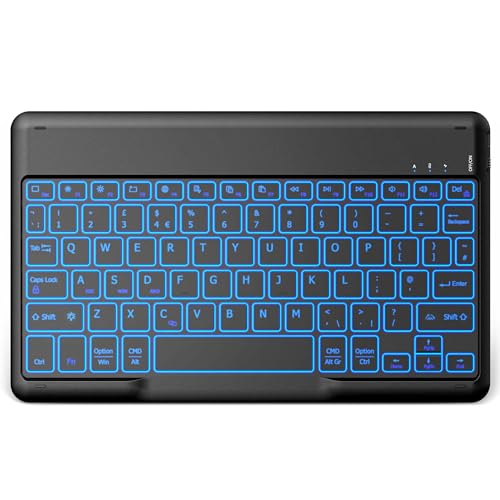EasyAcc Bluetooth-Keyboard, Wireless Bluetooth Keyboard Compatible with Windows/Android/iOS, Keyboard with English Layout Tablets, Keyboard for All 10 Inch Tablets with 80 cm Tape-C Cable, backlight