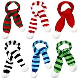 Liitrsh 6 Pcs Unisex Christmas Scarf with Tassels, Soft Knitted Holiday Scarf for Women Wraps Gift, 6 Styles (Ball Style) Multicolor