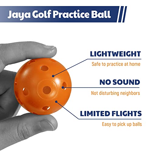 Jaya Practice Golf Balls, 12 Pack Limited Flight Golf Balls, 42Mm Hollow Golf Training Balls, Plastic Airflow Golf Practice Balls For Indoor Outdoor, Orange #TOP1