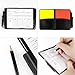 Linkidea Soccer Referee Starter Kit, Checkered Linesman Flags, Referee Cards with Record Book and Pencil, Referee Whistle and Toss Coin for Football