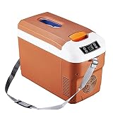 YADLCR 12 Litri Frigorifero per Auto Portatile, Mini Frigo Portatile Termoelettrico 12 V / 24 V / 220 V Camion Frigorifero Congelatore per Bevande Cibo (Color : Brown)