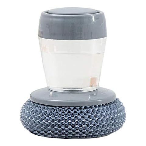 BIUDUI Dish Brush with Soap Dispenser, Kitchen Detachable Soap Dispensing Palm Sponge, Kitchen Utensils Palm Cleaning Ball, Dishwashing Sponge Washing Scrubbers Cover