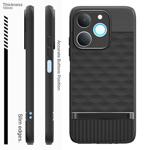 Image of Outlouders Back Cover for Realme P4 Lite 4G | Full Camera Protection | TPU Soft Flexible Shockproof Bumper Case (Black)