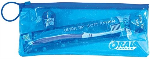 Travel Pouch with Adult Toothbrush and Floss, 1 pc