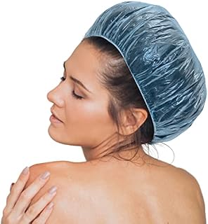 50pack Disposable Shower Caps, Plastic Elastic Bath Cap, Multipurpose shower cap for Women, Girls, Kids, Home Use, Hotel, Spa, and Hair Salon (Blue)