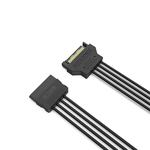 image for QIVYNSRY 3 Pack SATA Power Extension Cable 3Pack 15 Pin SATA Male to F