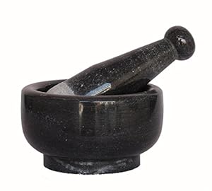 Kleo PestleSetBlack Stone Mortar and Pestle