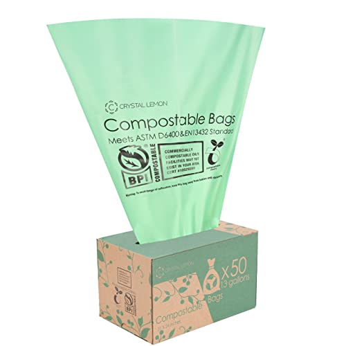 C Crystal Lemon Sacs poubelle compostables, robustes et biodégradables (13 gallons) Cover