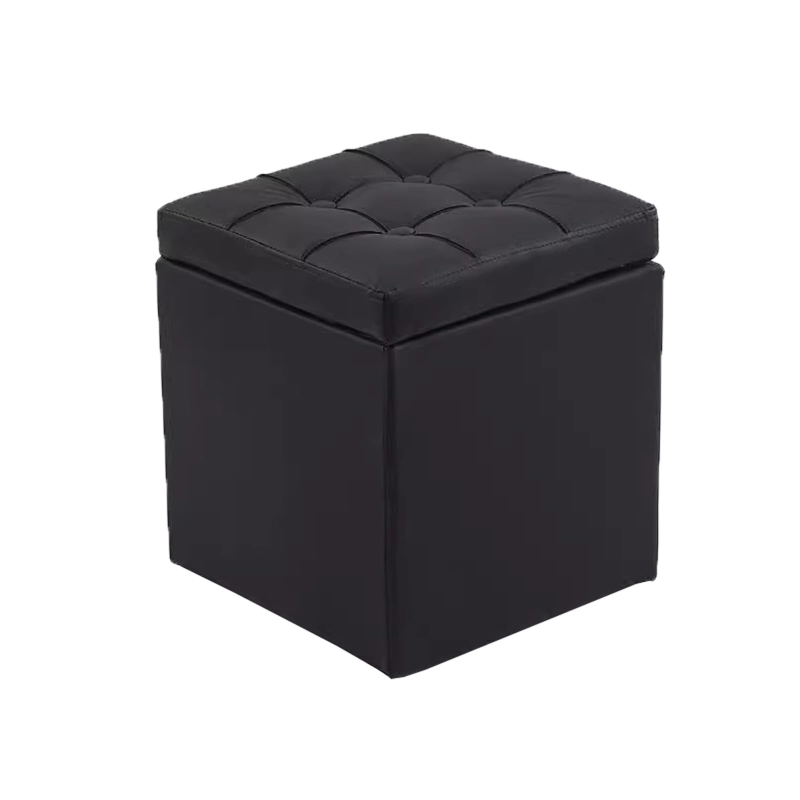 OIFAODAO With Padded Seat Storage Bench Foot Stool with Lid Entryway(Black)