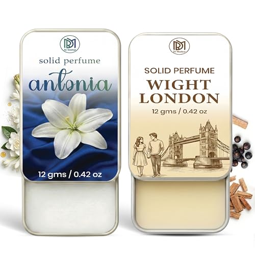 Image of Dr.Mashur Solid Perfume |wight london&Antonia Alcohol Free Wax Perfume Balm, Long Lasting | Pocket Tin 12g, Pack Of 2| Non Greasy Smooth Glide, Travel Friendly Unisex Gifts He Or Her