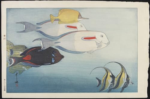 Affiche l'Aquarium d'Honolulu par Hiroshi Yoshida impression sur toile modern salon 60x90cm