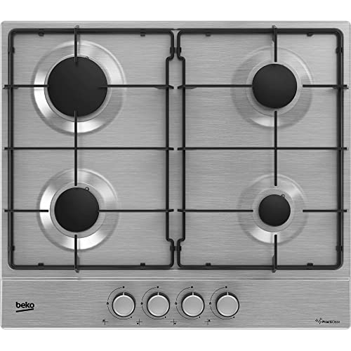 Beko Hiag64224Sxe - Piano Cottura A Gas, 4 Fuochi, Inox