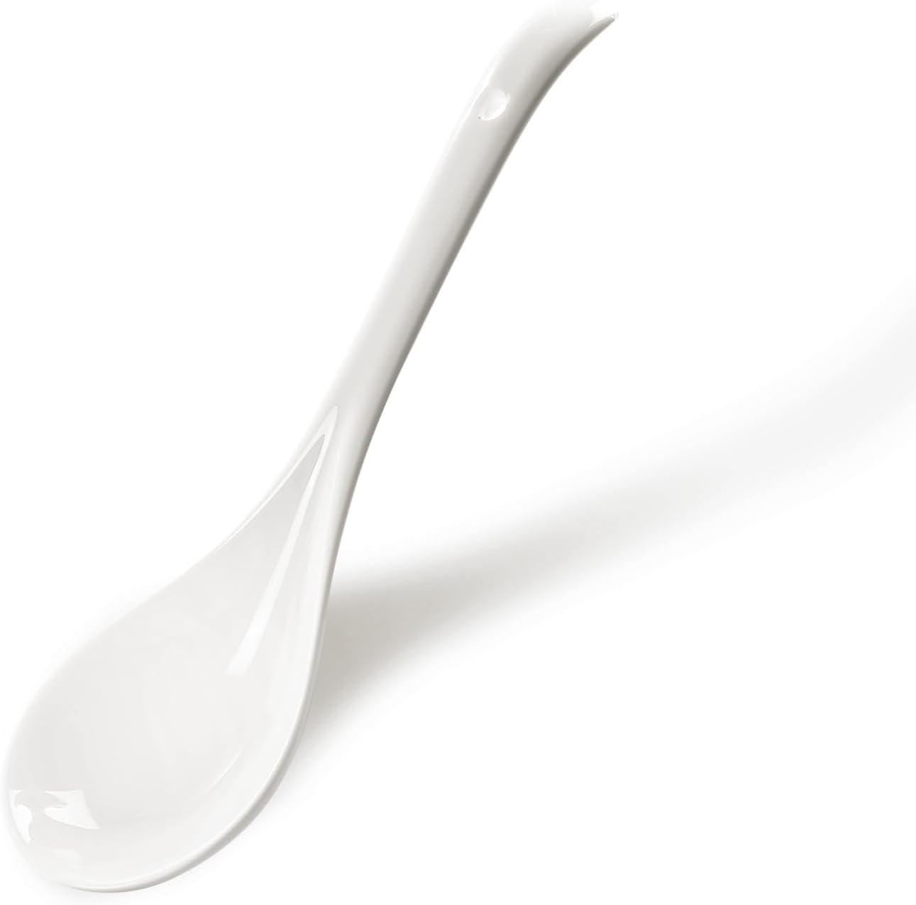 Kslong Pure White Ceramic Soup Ladle Spoon Bone China Big