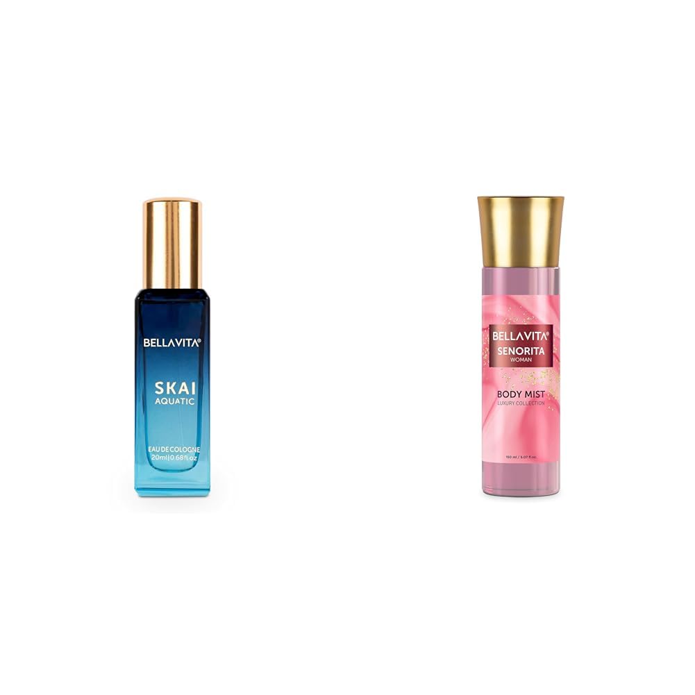 Bella Vita Luxury Skai Aquatic Unisex Eau De Cologne Senorita Women Body Spray Mist Perfume For Refreshing Floral & Pomegranate Long Lasting Fragrance With Mint 150 Ml-image-18