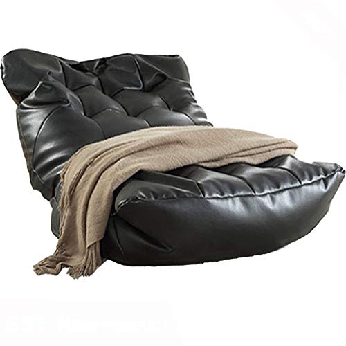 Liuzh Leather Bean Bag Sofa Lounge Chair Cover No Filler Folding Lazy Sofa Bed Office Recliner Couch Floor Seat Tatami #TOP21