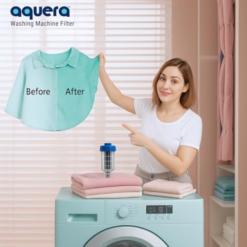 Image of Washing Machine Filter for Hard Water, Chlorine, Limescale Removal | Hard Water Softener for Top Load and Front Load Machines | Under 800