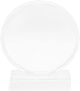 BESPORTBLE 2pcs Blank Crystal Trophy Crystal Decor tablescape Decor Metal Decor Award Plaque Desk Topper Round Prize Trophy Crystal Glass Decorative Prize Trophy Award Trophies Clear Trophy