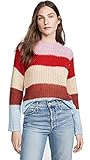 J.O.A. Women's Multi Stripe Sweater, Multi Stripe, Large