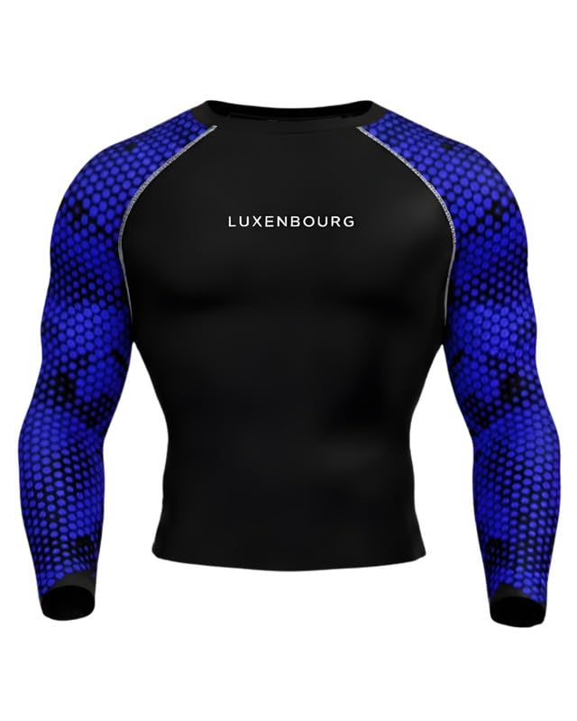 Image of Mens Gym Compression T-Shirt | Polyester Full Sleeve Sports Wear and Rash Guard for Training Workout and Athletic Activewear