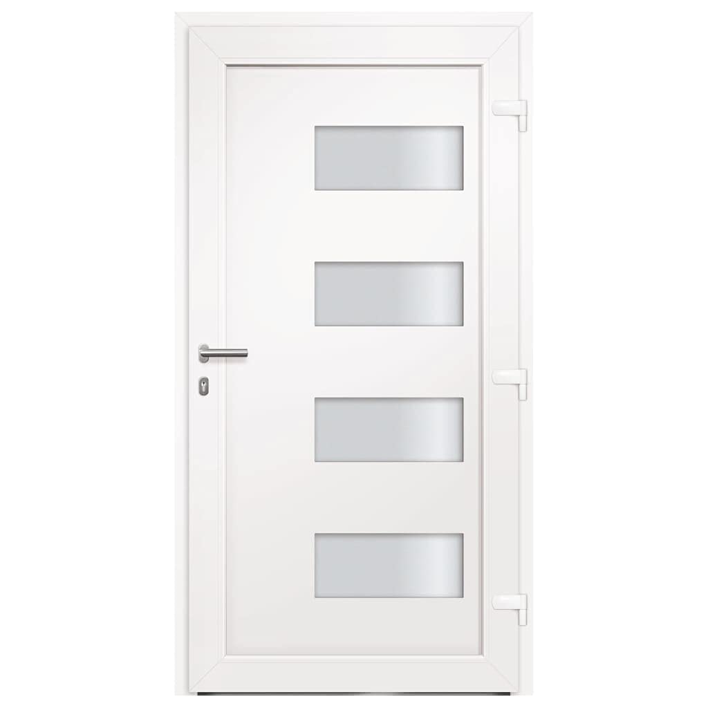 Puerta de entrada de aluminio PVC antracita 100 x 200 cm derecha