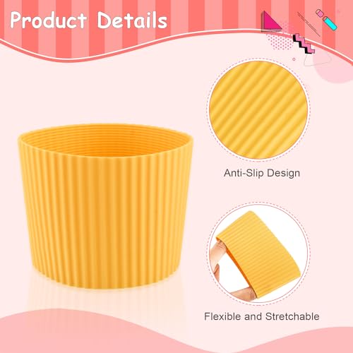 6 Pack Silicone Cup Sleeve Heat Resistant Coffee Cup Protective Sleeve Nonslip Glass Bottle Mug Protector Cover for Home Travel - Multicolor