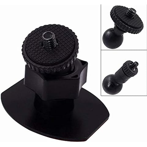 iSaddle CH01B 1/4" Thread Camera Mount Mini Double-Sided Adhesive in Dash Cam Mount Holder - Universal Tripod Permanent Holder Fits Sony/Ricoh/HP/GoPro/Oculus (M4 M6 Screw Join Ball Included) Cover