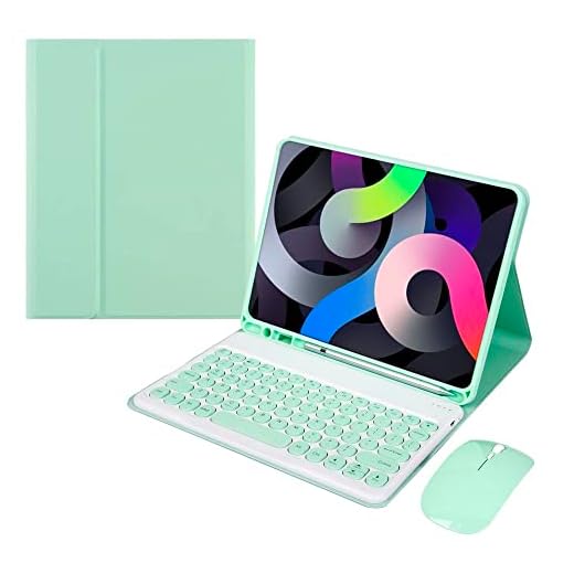 Kit com 3 peças de Capa com Teclado e Mouse para Galaxy Tab S7 FE (Verde)