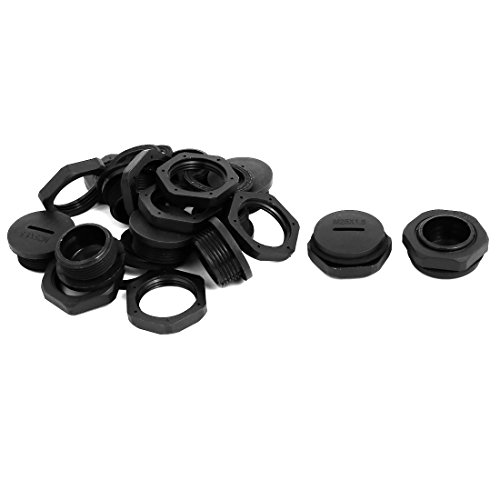 Aexit M25x1.5mm Nylon Transmission Male Threaded Cable Gland Screw End Cap Cover Black 10pcs