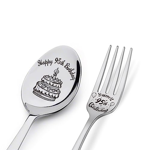 Happy Engraved Spoon & Fork Set